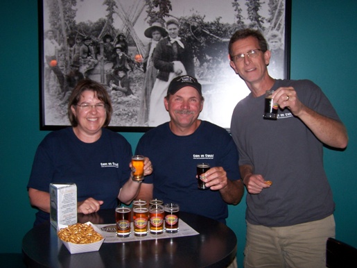 Jan, Joe and Dan enjoying a sampler at Tyranena in Lake Mills WI